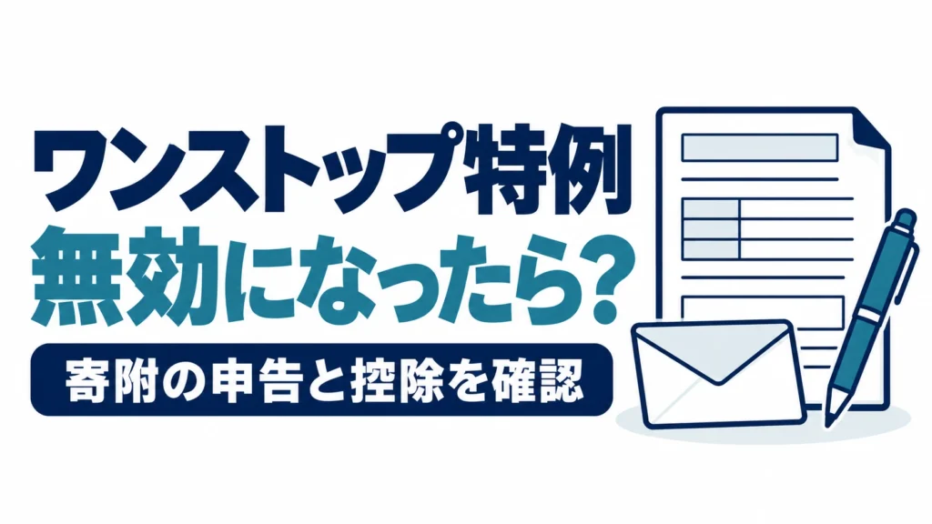 ワンストップ特例が無効になった場合に、寄附の申告と控除を確認する図