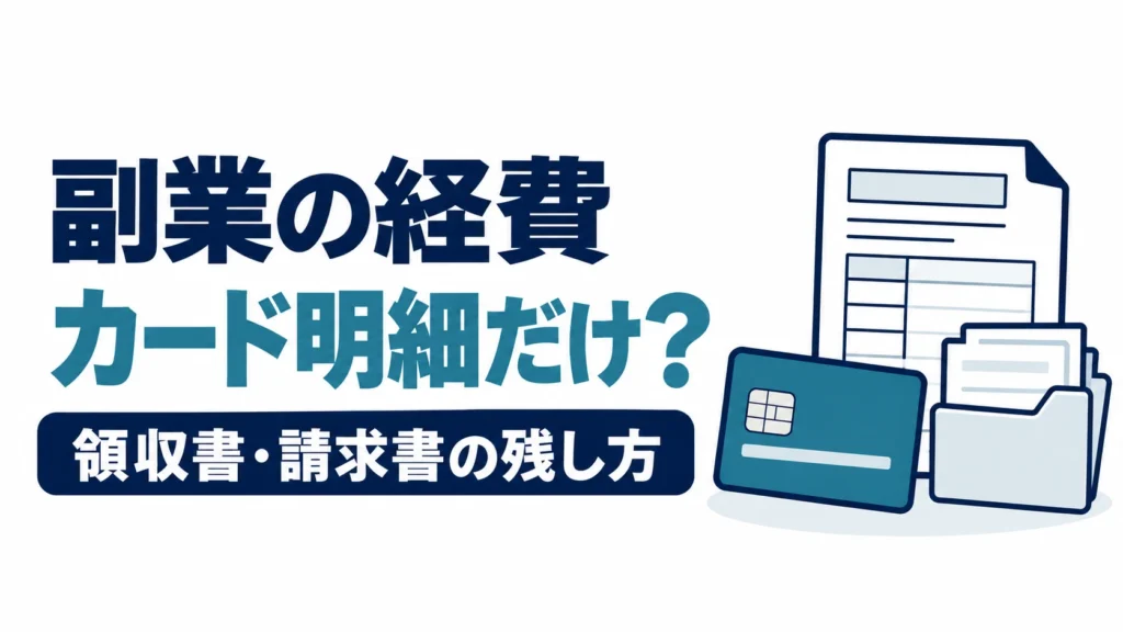 副業の経費をカード明細だけで説明できるか、領収書・請求書の残し方を確認する図